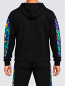Black Pike stained glass hoodie in black, featuring a vibrant stained glass design on the front, casual hoodie for everyday wear.