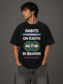 WRLDSNTS 'Saints On Earth' T-Shirt (Black) - FRESH N FITTED