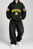 Pro Standard Oakland Athletics 'Pre Game' Zip Wind Jacket in Forest Green