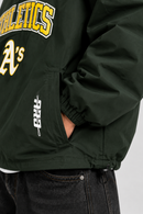 Pro Standard Oakland Athletics 'Pre Game' Zip Wind Jacket in Forest Green