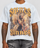 Rebel Minds 'Angel Prayer' Cropped T-Shirt in Light Blue