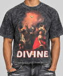 Rebel Minds 'Divine' Rhinestone Cropped T-Shirt in Black