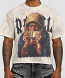 Rebel Minds 'Smells Like Cash' Cropped T-Shirt in Cream