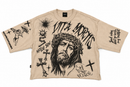 Switch 'Reborn' Cropped T-Shirt in Sand