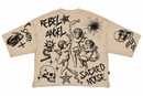 Switch 'Reborn' Cropped T-Shirt in Sand
