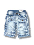 FWRD Kids 'Patchwork' Denim Shorts FW-22934K (Ice Blue) - FRESH N FITTED