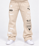 Highly Undrtd 'Given' Stacked Joggers in Beige
