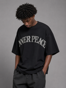 Inner Peace 'Peace Every Where' Oversized Rhinestone T-Shirt (Black) - FRESH N FITTED