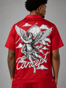 Concept LA 'Freedom' Nylon Button Down (Red) CSET_TOP1