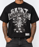 Highly Undrtd 'Saint' Rhinestone Cropped Tee in Black