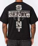 Highly Undrtd 'Saint' Rhinestone Cropped Tee in Black