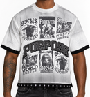 BKYS Mens ‘World Hustle' Oversized Cropped T-Shirt in White