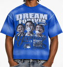 BKYS Mens ‘Ice Cream' Oversized Cropped T-Shirt in Blue