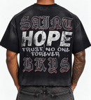 BKYS Mens ‘Saint’ Oversized Cropped T-Shirt in Black