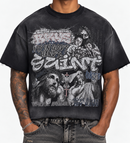 BKYS Mens ‘Saint’ Oversized Cropped T-Shirt in Black
