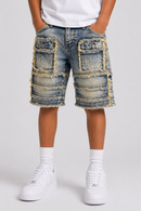FWRD Kids 'Patchwork' Denim Shorts (Lt.Tint) FW-22934K
