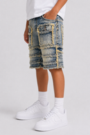 FWRD Kids 'Patchwork' Denim Shorts (Lt.Tint) FW-22934K