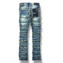 C'est La Vie 'Frayed Strips' Stacked Pants (Dark Wash) CV1006 - FRESH N FITTED