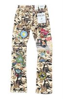 Mens Focus 'Patchwork' Stacked Denim In Desert Camo