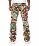 Mens Focus 'Patchwork' Stacked Denim In Desert Camo
