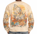 Men's Rebel Denim 'Mayham' Thermal Long Sleeve Shirt in Eggshell