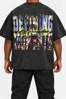 Men’s Rebel Denim 'Icon' Oversized French Terry T-shirt in Black