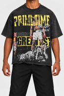 Men’s Rebel Denim 'Primetime' Oversized French Terry T-shirt in Black