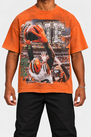 Men’s Rebel Denim 'One' Oversized French Terry T-shirt in Orange