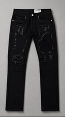 FWRD Distressed Moto Denim FW-33574A (Black)