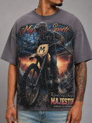 Majestik 'Off Road Racing Champions' Cropped T-Shirt in Grey