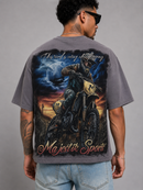 Majestik 'Off Road Racing Champions' Cropped T-Shirt in Grey