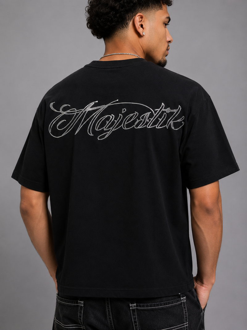 Majestik 'Speed Chase' Cropped T-Shirt In Black | Fresh N Fitted