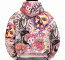 Men's Majestik 'God Bless You' Garment Dyed French Terry Zip Up Hoodie in Cream