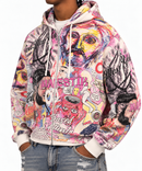 Men's Majestik 'God Bless You' Garment Dyed French Terry Zip Up Hoodie in Cream