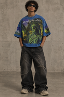 Stray 'Planet of the Stray' Cropped T-Shirt In Blue