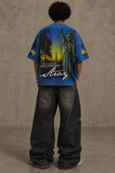 Stray 'Planet of the Stray' Cropped T-Shirt In Blue