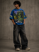 Stray 'Planet of the Stray' Cropped T-Shirt In Blue