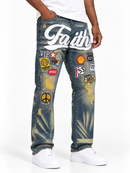 Men's Taker 'Faith' Patchwork Denim In Rustic Blue