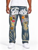 Men's Taker 'Faith' Patchwork Denim In Rustic Blue