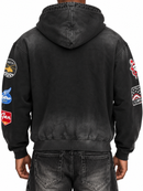 Men's BKYS 'Sports Academy' Zip-Up Hoodie in Black