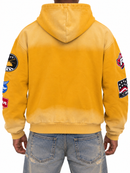 Men's BKYS 'Sports Academy' Zip-Up Hoodie in Golden Beige