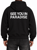 Men's SYIP 'See You in Paradise' Heavyweight Zip Up Hoodie in Black