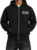 Men's SYIP 'See You in Paradise' Heavyweight Zip Up Hoodie in Black