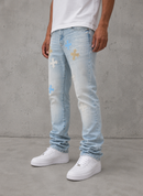 SYIP 'Leather Patches' Stacked Denim (Ice Blue) JTFP2344