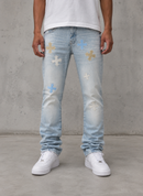 SYIP 'Leather Patches' Stacked Denim (Ice Blue) JTFP2344