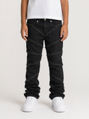 FWRD Kids 330385K/LK 'Fray Crystal' Slim Straight Denim (Jet Black)
