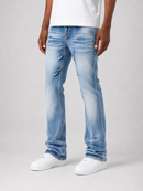 Copper Rivet 'Cross Hatch' Flare Denim (DSB) 533017