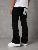 FWRD Kids 'Distressed Frayed' Stacked Denim (Jet Black) FW-330347K