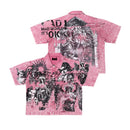 Rare Peace 'It's ok to Cry' Digital Print Rhinestone Cropped Collar Zip-up (Dust Pink) RJ6062 - FRESH N FITTED