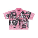 Rare Peace 'It's ok to Cry' Digital Print Rhinestone Cropped Collar Zip-up (Dust Pink) RJ6062 - FRESH N FITTED